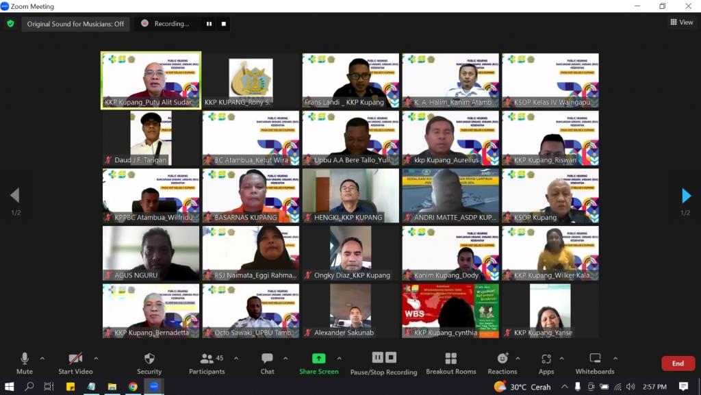 Dengar Pendapat (Public Hearing) Bersama Lintas Sektor Pelabuhan Laut, Udara dan Pos Lintas Batas Darat Negara